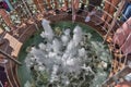 People visit fountain at Shabo winery in Ukraine