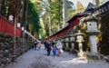 People visit the Futarasan Shrine shrine in Nikko, Japan Royalty Free Stock Photo