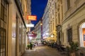 People visit Graben street in Vienna by night Royalty Free Stock Photo