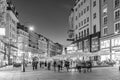 People visit Graben street in Vienna by night Royalty Free Stock Photo