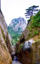 People visit Huangshan Yellow Mountain at Anhui province China Royalty Free Stock Photo