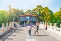 People visit the Imperial Summer Palace Yiheyuan, Beijing. Royalty Free Stock Photo