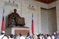 People visit jiangjieshi statue