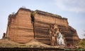 People visit Mingun Pahtodawgyi pagoda in Mandalay, Myanmar Royalty Free Stock Photo