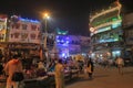 Street market night cityscape New Delhi India