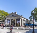 People visit Quincy Market downtown Boston at the freedom trail Royalty Free Stock Photo