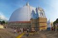 People visit Ruwanwelisaya stupa in Anuradhapura, Sri Lanka.