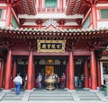 People visit Singapore Buddha Tooth Relic Temple Royalty Free Stock Photo