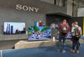 People visit Sony Bravia booth during CEE 2019 in Kyiv Ukraine