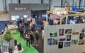 People visit Sony Bravia booth during CEE 2019 in Kyiv Ukraine