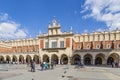 people visit Sukiennice on The Main Market Square in Krakow, Poland Royalty Free Stock Photo