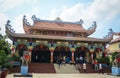 People visit temple at Chinatown in Georgetown, Malaysia