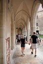 Tourists at the Corvin Castle in Hunedoara