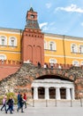 People visiting Armory Tower, one of the Kremlin walls towers in Moscow