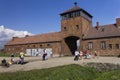 People visiting Auschwitz II -Birkenau Extermination camp Royalty Free Stock Photo