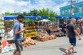 People visiting and buying pieces at the traditional Caxixis fair in Nazare, Bahia