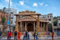 People are visiting Durga Puja pandals from outside because Durga Puja pandals are made no-entry zones for the visitors due to the Royalty Free Stock Photo