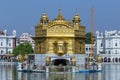 People visiting the Golden Temple in Amritsar, Punjab, India. Sikh pilgrims travel from all over India to pray at this holy site. Royalty Free Stock Photo