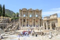 People are visiting library of Celsus in ancient city Ephesus