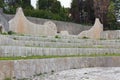 PartisanPeople visiting the Memorial Cemetery in Mostar, Bosnia and Herzegovina.