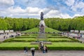 People visiting Soviet War Memorial in Treptower park, Berlin, Germany Royalty Free Stock Photo