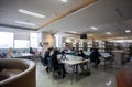 People visiting and studying in National Library (Perpustakaan Nasional) in Jakarta, Indonesia