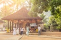 People visiting Temple Of The Sacred Tooth Relic on sri lanka Royalty Free Stock Photo