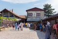 People visiting the War Tunnel Museum building in Sarajevo. Also known as Tunel spasa or Tunnel of Hope. Royalty Free Stock Photo