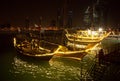 People visits at the coast of Bahrain bay to see and ride on traditional fishing boat Royalty Free Stock Photo