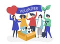 People volunteering and donating money and items to a charitable cause Royalty Free Stock Photo