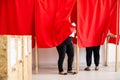 People vote in polling booths during elections Royalty Free Stock Photo