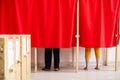 People vote in polling booths during elections Royalty Free Stock Photo