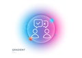 People voting line icon. Internet vote sign. Gradient blur button. Vector Royalty Free Stock Photo