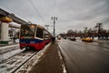 20.04.2017: People wait for electrical train in the center of Mo