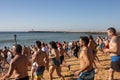 people wait for first dive of new year