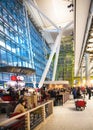 People waiting for arrivals in Heathrow airport Terminal 5, London Royalty Free Stock Photo