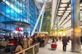 People waiting for arrivals in Heathrow airport Terminal 5, London Royalty Free Stock Photo
