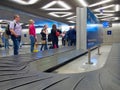 People waiting for the baggage claim at the airport Vnukovo, Moscow, Russia