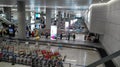 People waiting in Baggage claim area of Shanghai Hongqiao Airport Royalty Free Stock Photo