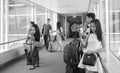 People waiting for boarding at the NAIA airport in Manila, Philippines Royalty Free Stock Photo