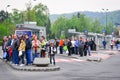People waiting for the buses Royalty Free Stock Photo