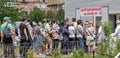 People are waiting for coronavirus vaccination in Kyiv, Ukraine Royalty Free Stock Photo