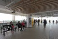 People waiting for ferry in Central pier in Hong Kong Royalty Free Stock Photo