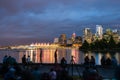 People Waiting for Fireworks with Vancouver Skyline in Background Royalty Free Stock Photo