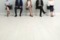 People waiting for job interview in office hall Royalty Free Stock Photo