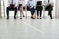 People waiting for job interview in office hall Royalty Free Stock Photo