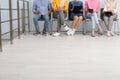 People waiting for job interview in office hall Royalty Free Stock Photo