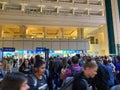 People waiting in line to go through Orlando International Airport MCO TSA security Royalty Free Stock Photo