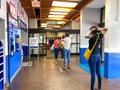 People waiting in line at a United States Post Office Royalty Free Stock Photo