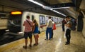 People waiting at the metro station Royalty Free Stock Photo